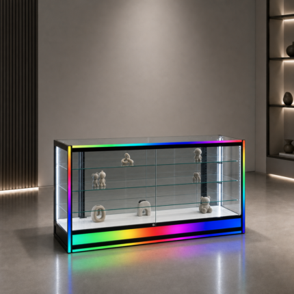 48 in. RGB Frame & Lightbox Glass Showcase – SD-006